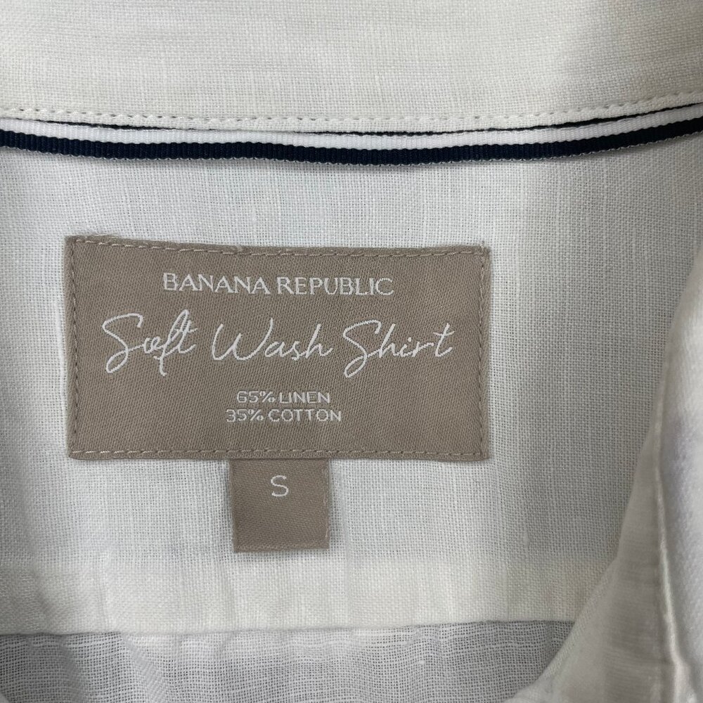 Banana Republic Soft Wash Shirt Linen Cotton Button Down Shirt Sz Small Career - Picture 8 of 9